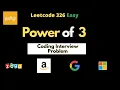 Power of 3 Easy Coding Interview Question Leetcode 326 Coding Interview Questions in Tamil