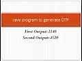 Java program to generate OTP