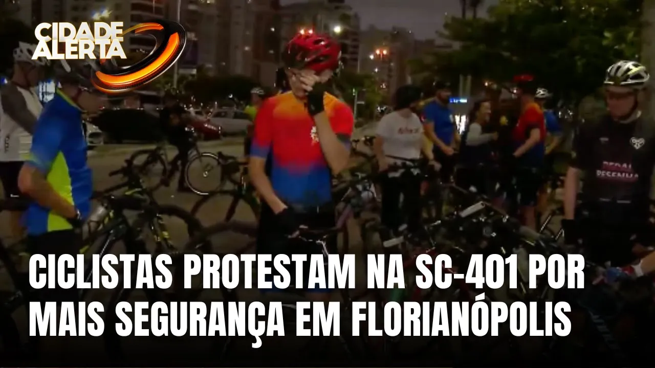 Ciclistas protestam na SC-401 por mais segurança em Florianópolis