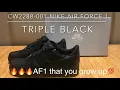 Lagu Nike Air force 1 “07” (CW2288-001) Triple Black on feet.