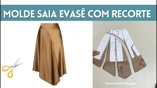 Aula molde de saia evasê com recorte de movimento- Alana Santos Blogger