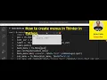 How to create menus in Tkinter in Python
