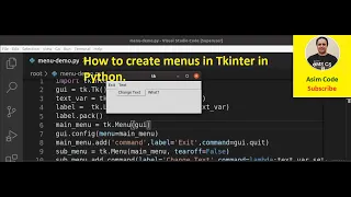 How to create menus in Tkinter in Python