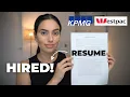 The CV That Got Me Into KPMG Big 4 Risk Consulting Westpac Banking Free Template