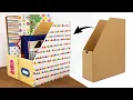 Cardboard Magazine File Holder Cardboard Storage File Organizer Cardboard Craft DIY Room Decor