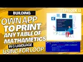 Episode 11 Print Any Multiplication Table Using For Loops in C Language
