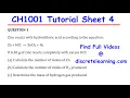 CHEMISTRY TUTORIAL SHEET 4 - MOLE RATIOS IN CHEMICAL EQUATIONS