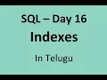 SQL Day 16 Indexes
