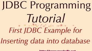 First JDBC Example for Inserting data into database