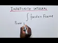 Indefinite integral part 1 of 3 CALCULUS