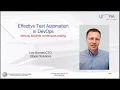 Effective Test Automation for DevOps - Moving Towards Continuous Testing