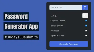 Password Generator App JS Project For Beginners