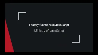 Factory functions in JavaScript