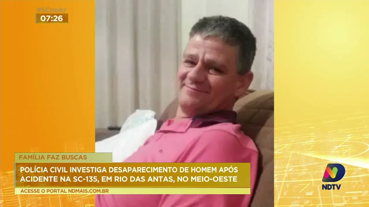 Polícia Civil investiga desaparecimento de homem após acidente na SC-135