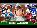 Week 9 Top 100 FLEX Rankings 40 RBs 60 WRs 2025 Fantasy Football
