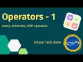 Java operators-Unary Operator-Arithmetic Operator-Shift Operator