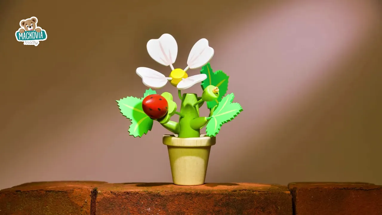 Drevené hry na povolania - Drevené jahody v kvetináči Strawberry Flower Pot Tender Leaf Toys - 4