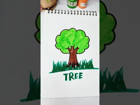 easy tree drawing for kids #shorts #art
