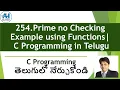 254 Prime Number Checking Example using Functions C Programming in Telugu