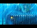 Download Lagu Fall into Sleep Immediately with Heavy Rain \u0026 Rumbling Thunder on a Tin Roof in the Foggy Forest