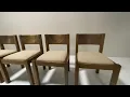 Set of Six Brutalist Oak Dining Chairs France 1960s