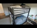 DHP Miles Low Metal Bunk Bed Frame for Kids With Built in Ladder High Guardrail and Metal Slats