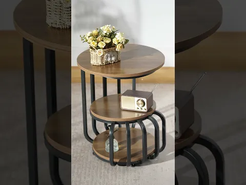 Curved Frame, Tiered Charm | Tribesigns 3-Tier Round Side Table ✨