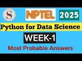 Python for Data Science WEEK-1 Quiz assignment Answers 2025 NPTEL
