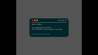 Python getpass - Get username on machine in Python