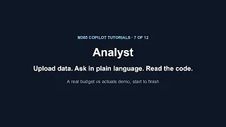 Microsoft Copilot Analyst Tutorial Upload Data Get Analysis Read the Code
