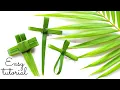 How to fold a PALM LEAF CROSS Easy Tutorial