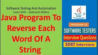 28 - Java Program to reverse each word in a string