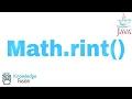Math rint function in JAVA ICSE
