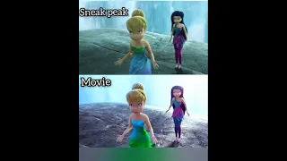 Tinkerbell and the Pirate fairy sneak peak vs movie side by side comparison