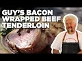 Guy Fieri and His Dad Cook Bacon Wrapped Beef Tenderloin Guy s Big Bite Food Network
