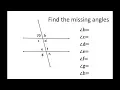 Finding Missing Angles Parallel Lines and Transversal Ex