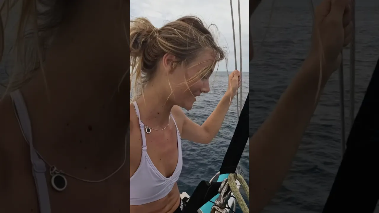 Up the mast alone at sea! Day 2 of crossing the Pacific Ocean alone