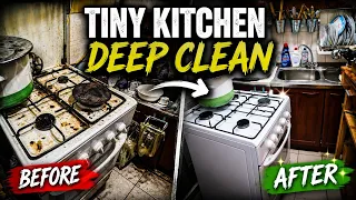 From FILTHY to SPOTLESS! Tiny Kitchen Transformation