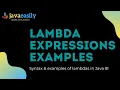 Understanding Lambda Expression Syntax and Examples