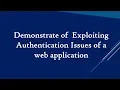 Exploiting Authentication Issues of A Web Application