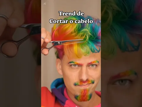 Trend de cortar o cabelo, fiz pelo #CapCut 🌈😂💇🏻‍♂️