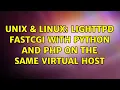 Unix Linux lighttpd fastcgi with python and php on the same virtual host