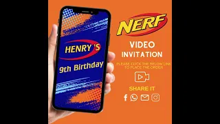 NERF Birt ay Invitation