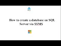 How to create a database on SQL Server via SSMS