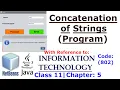 Concatenation Java Program ARBX CodeX 2020 With reference to Ch5 Class 11 - I T 802