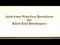 Back-end Developer Interview Practice Questions - Set 5