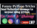 Automate Facebook Whatsapp Instagram Messenger Funny Python Tricks Send Unlimited message
