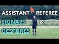Football soccer Assistant Referee Signals Gestures Guide