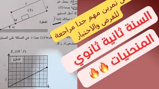 حل تمرين في الطاقة الحركية مع المنحنيات بالتفصيل فيزياء ثانية ثانوي جميع الشعب 