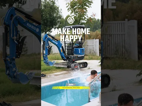 From an Idea to a Backyard Pool with a Mini Excavator #miniexcavator #makehomehappy #rippa